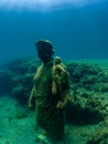 Statue of Antonia Minor in ClaudioÃ¢â¬â¢s Ninfeum. underwater, archeology.